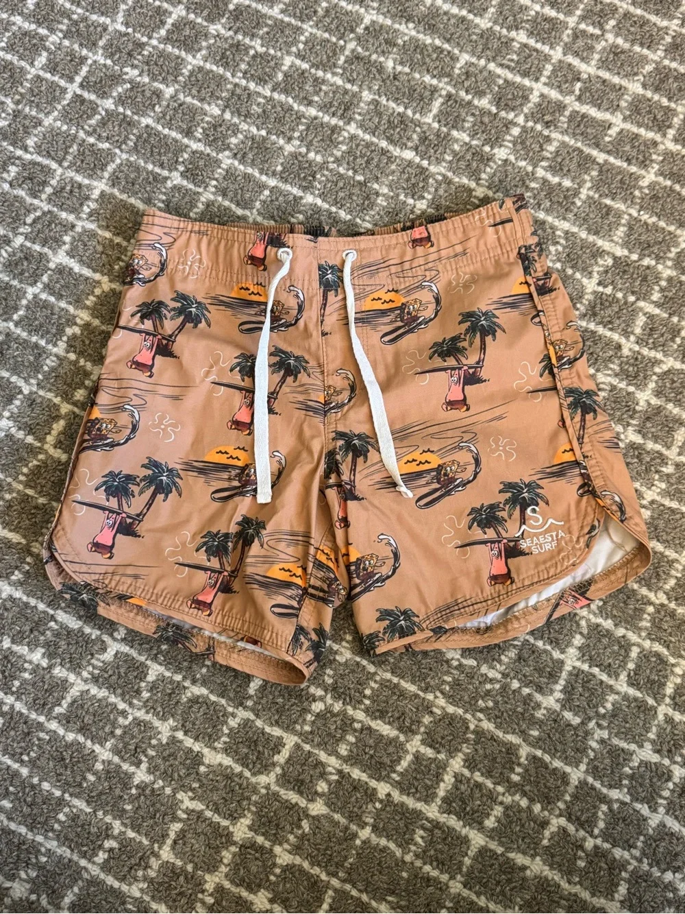 Seaesta Surf Kids Drawstring Swim Shorts - SpongeBob Boardshorts sz8
